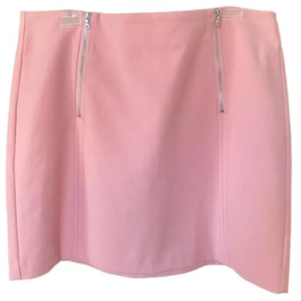 Pink LOFT Pencil Skirt with Silver Zippers - Picture 2 of 2
